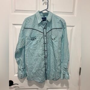 Resistol Ranch Men’s Medium‎ Western Pearl Snap Long Sleeve Shirt
